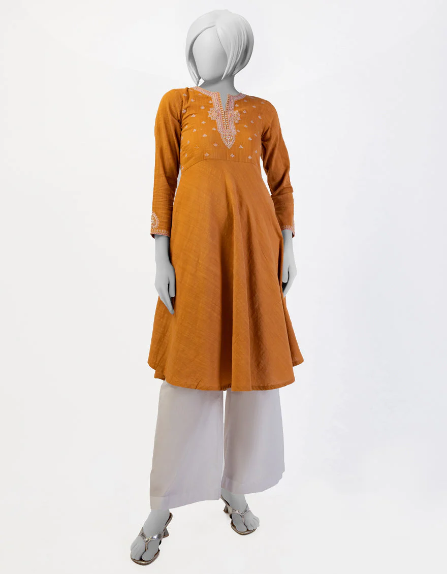 BROWN TEXTURED KURTI | JYGK-S-JTS-25-4037 FB/DASTAAN-04