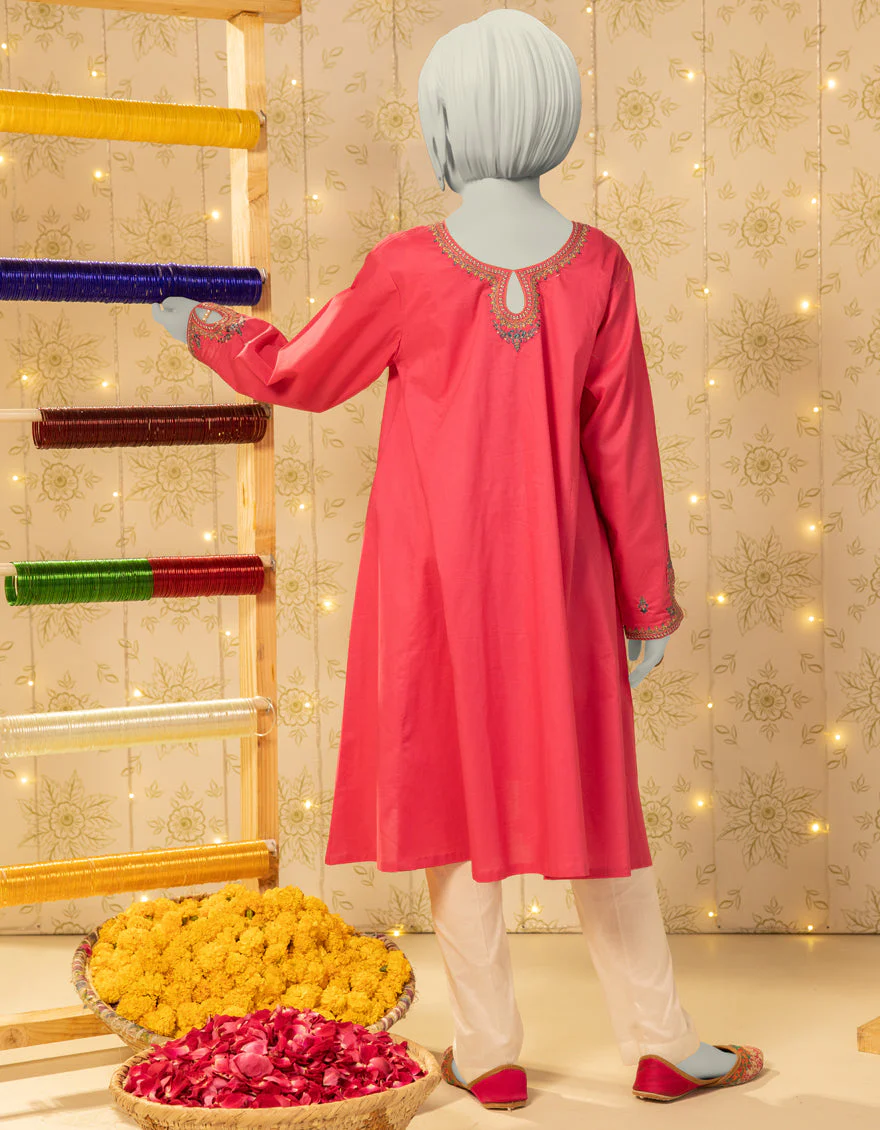 PINK LAWN KURTI | JYGK-S-JTS-25-4047 FB/MUQAISH-02 - Image 2