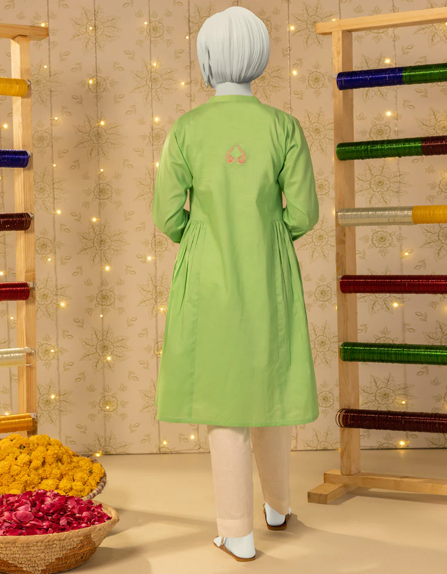 GREEN LAWN KURTI | JYGK-S-JTS-25-4048 FB/MUQAISH-03 - Image 2
