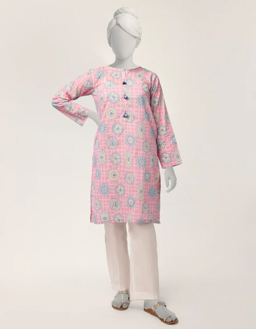 PINK LAWN KURTI | JYGK-S-JTS-26-4116 FB/FLORAL-19