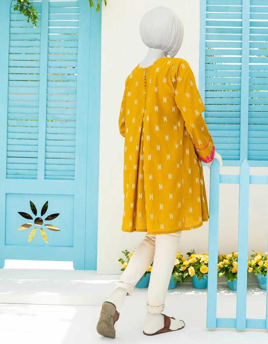 MUSTARD LAWN KURTI | JYGK-S-JWT-US-23-4007 FB/STAMP-02 - Image 2