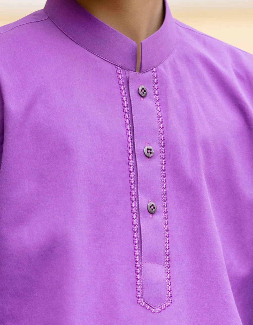 PURPLE SHORT KURTA | JCSHK-A-30850-TL/S19/JJ6490 - Image 2