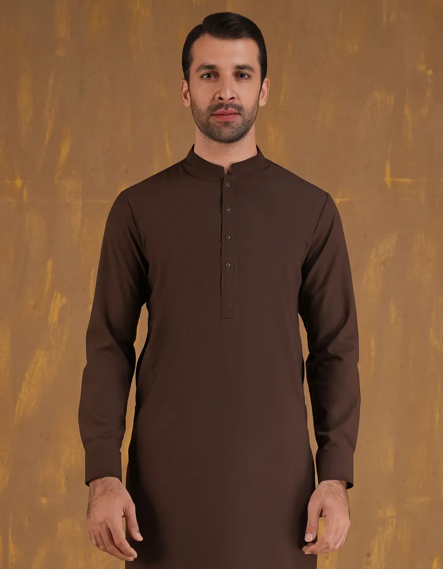 BROWN KURTA TROUSERS | JJKP-A-47504-R1-AP/S25/JJ9773-PN - Image 2